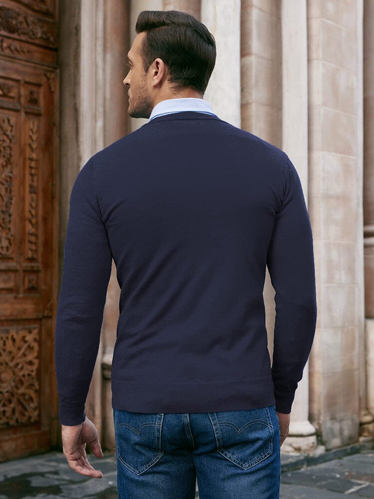 Casual Ribbed Strick Pullover Pullover