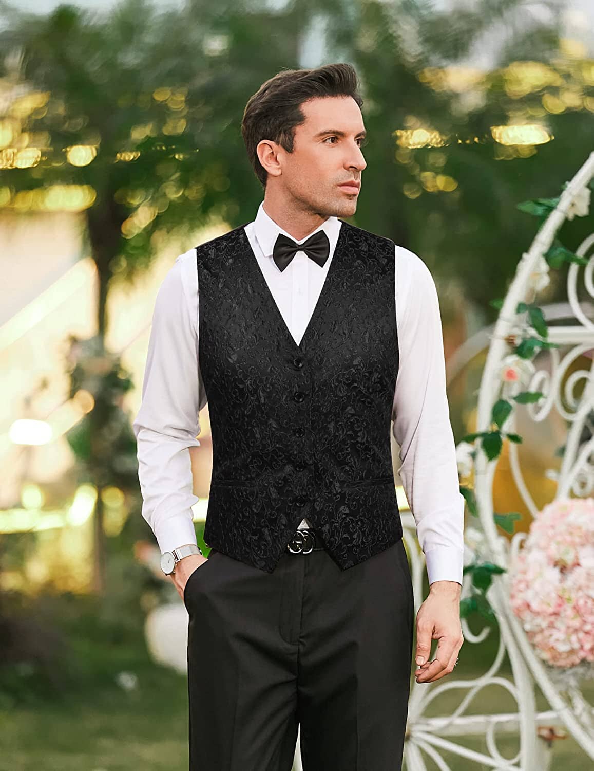 Blumen Victorian Tuxedo Anzug Weste