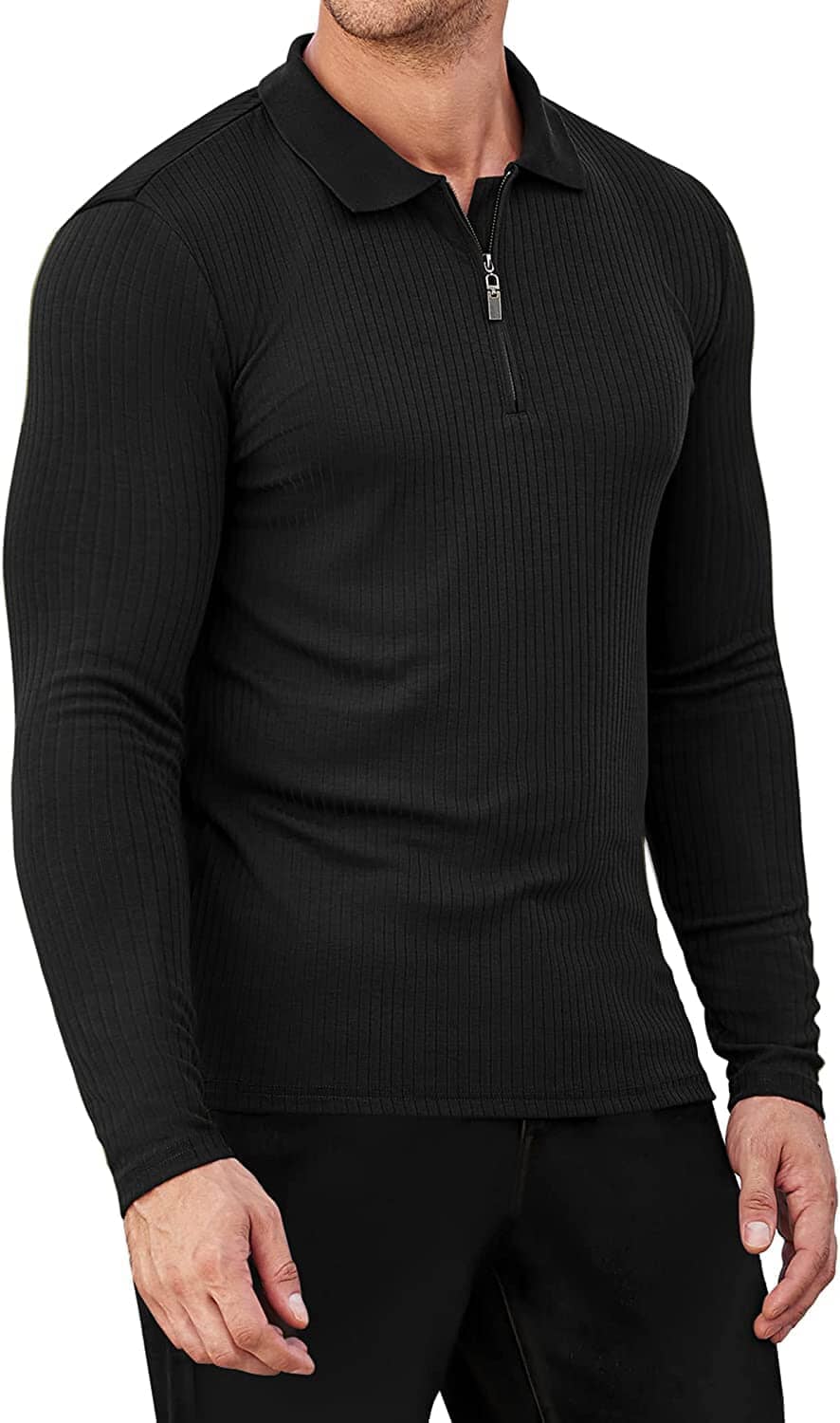 Lang Ärmel Quarter Zip Polo Hemden
