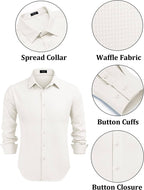 Casual Waffle Knopf Down Wrinkle Free Hemd