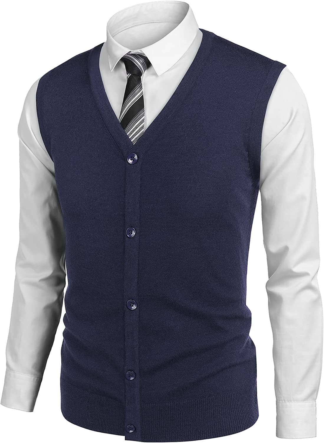 Casual Sleeveless Strick Knopf Cardigan Weste