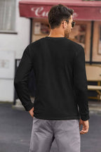 Basic Waffle Pullover Lang Ärmel T-Hemd