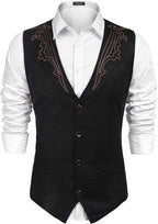 Western Suede Leather Weste Anzug