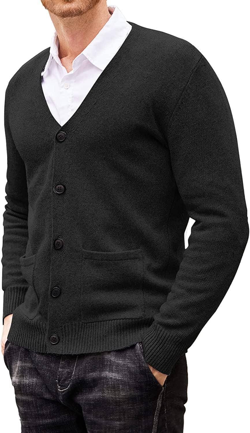 Lightweight V Neck Strick Pullover with Pockets