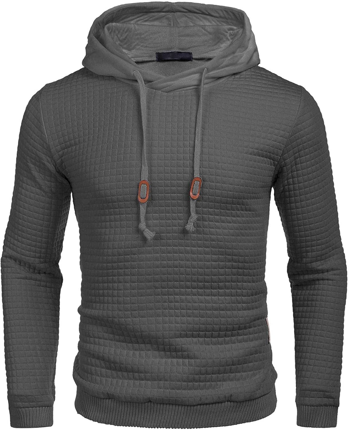 Gym Drawstring Plaid Jacquard Hoodie