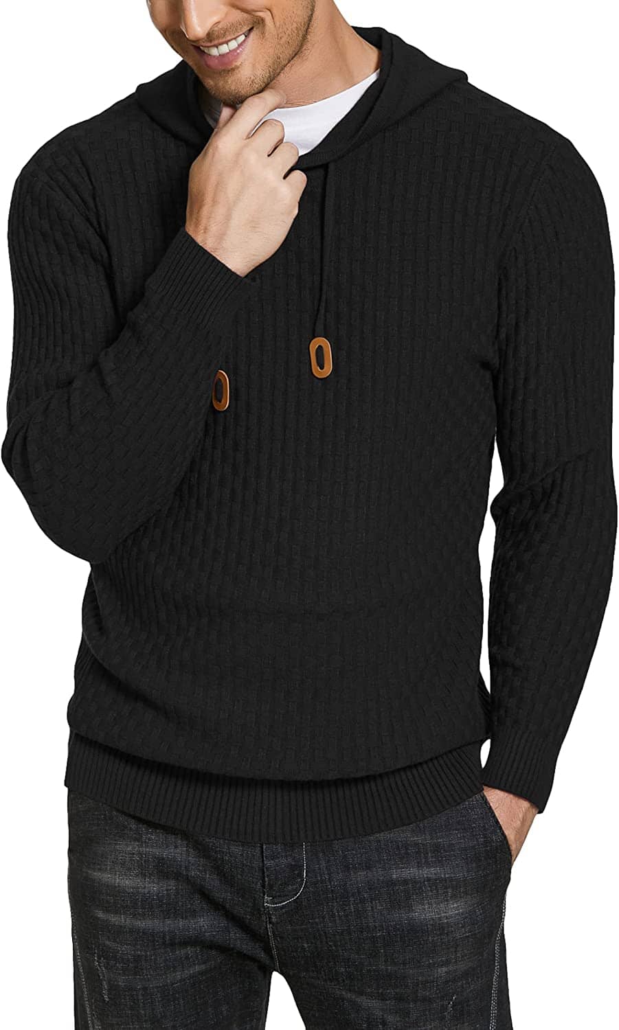 Uni Strick Pullover Mit Kapuze Sweatshirt