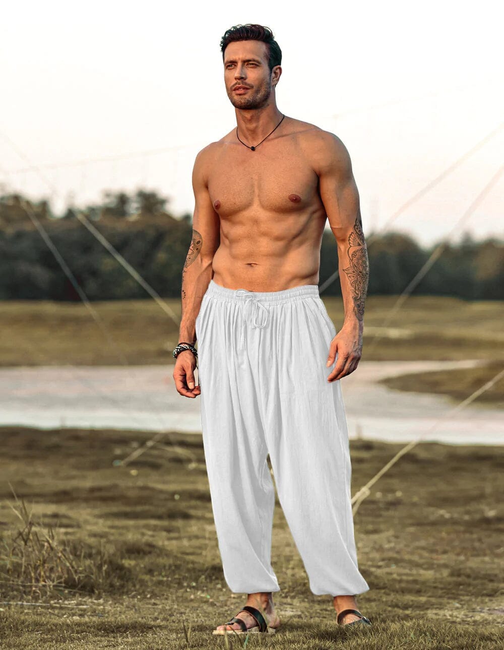 Lockere Fit Leinen Stil Hippie Hose