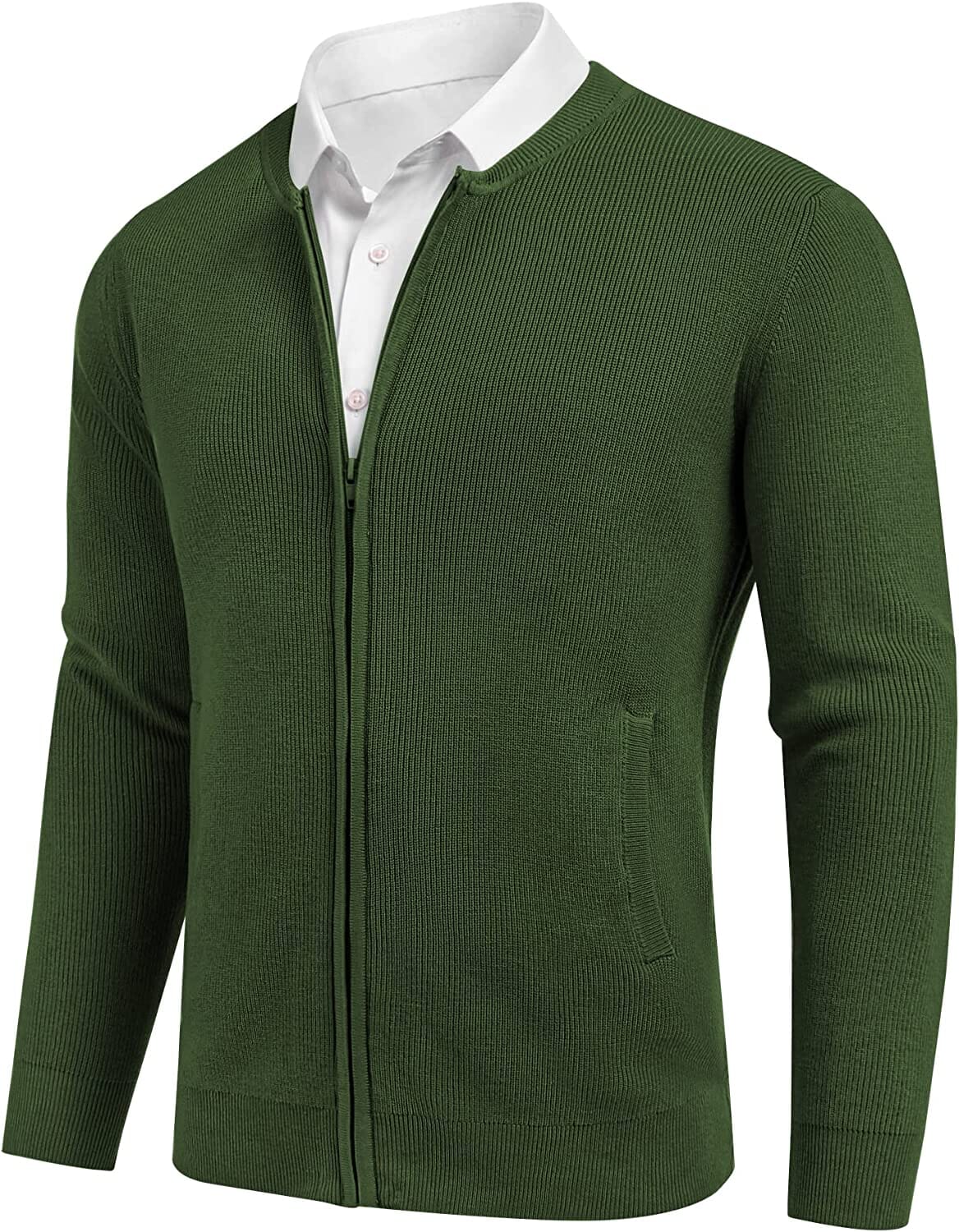Full Zip Slim Fit Stylish Strick Cardigan Pullover with Pockets
