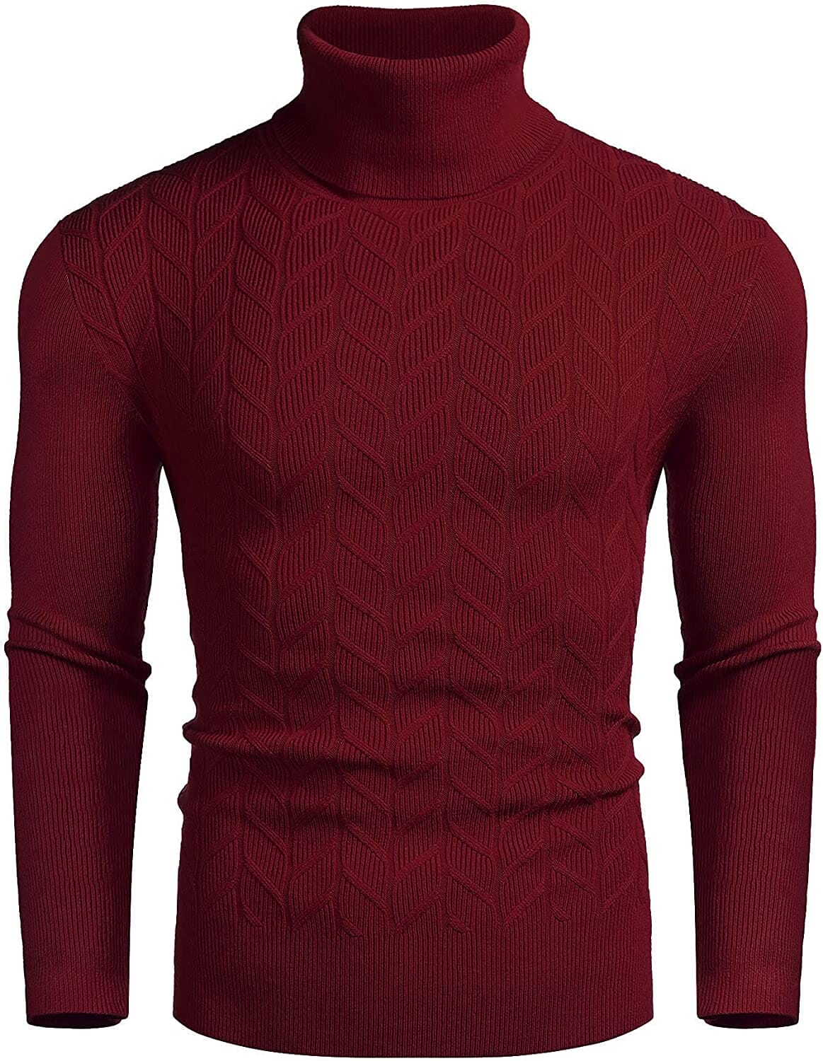 Slim Twist Pattern Rollkragen Strick Pullover