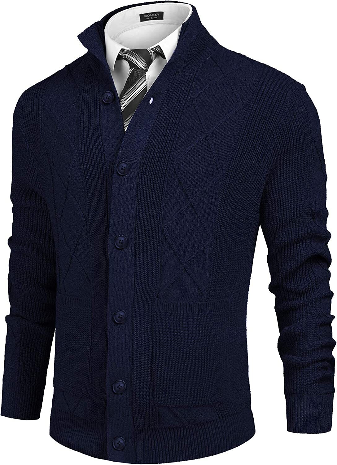 Casual Stand Kragen Knopf Down Cardigan with Pockets
