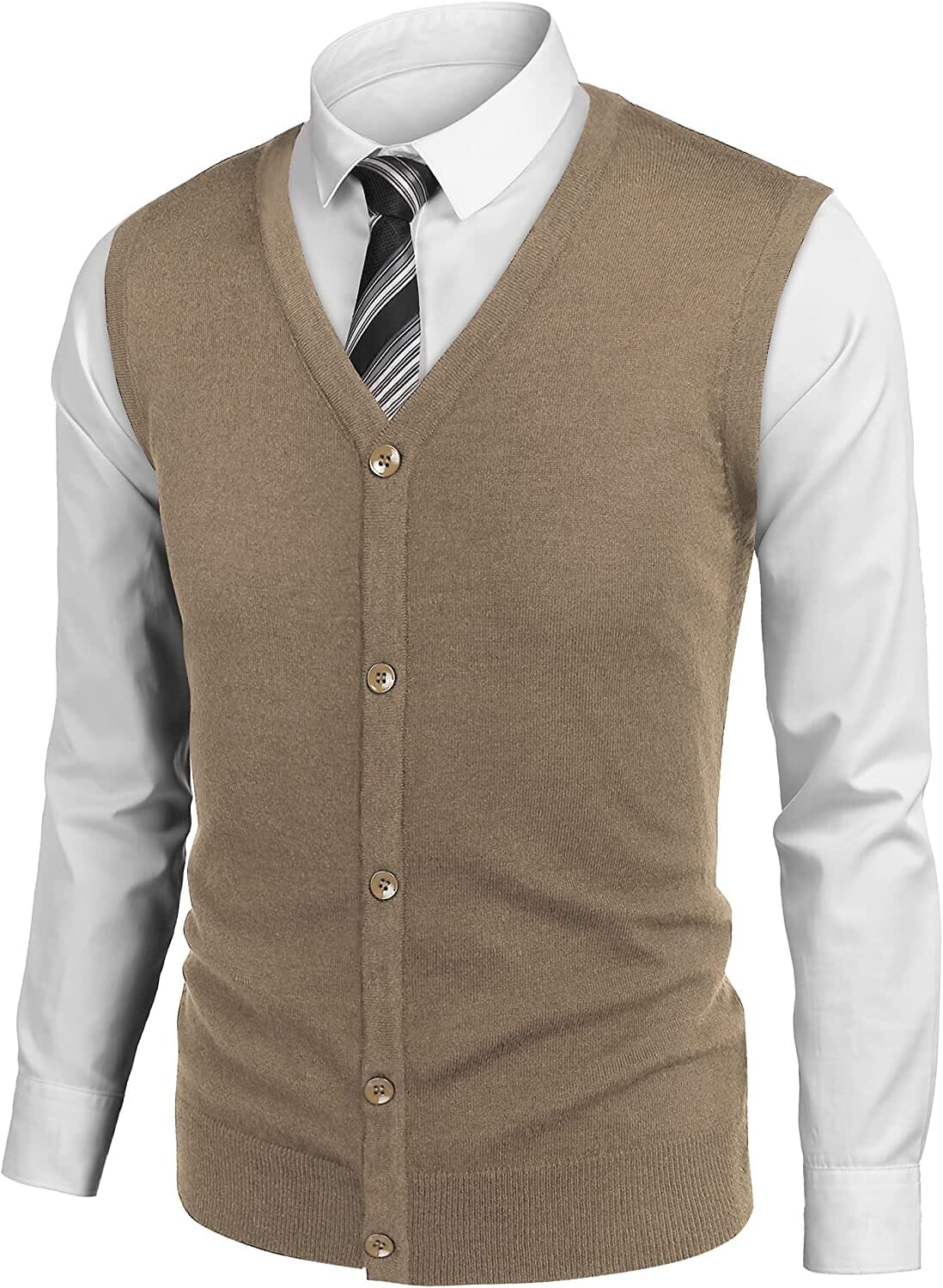 Casual Sleeveless Strick Knopf Cardigan Weste
