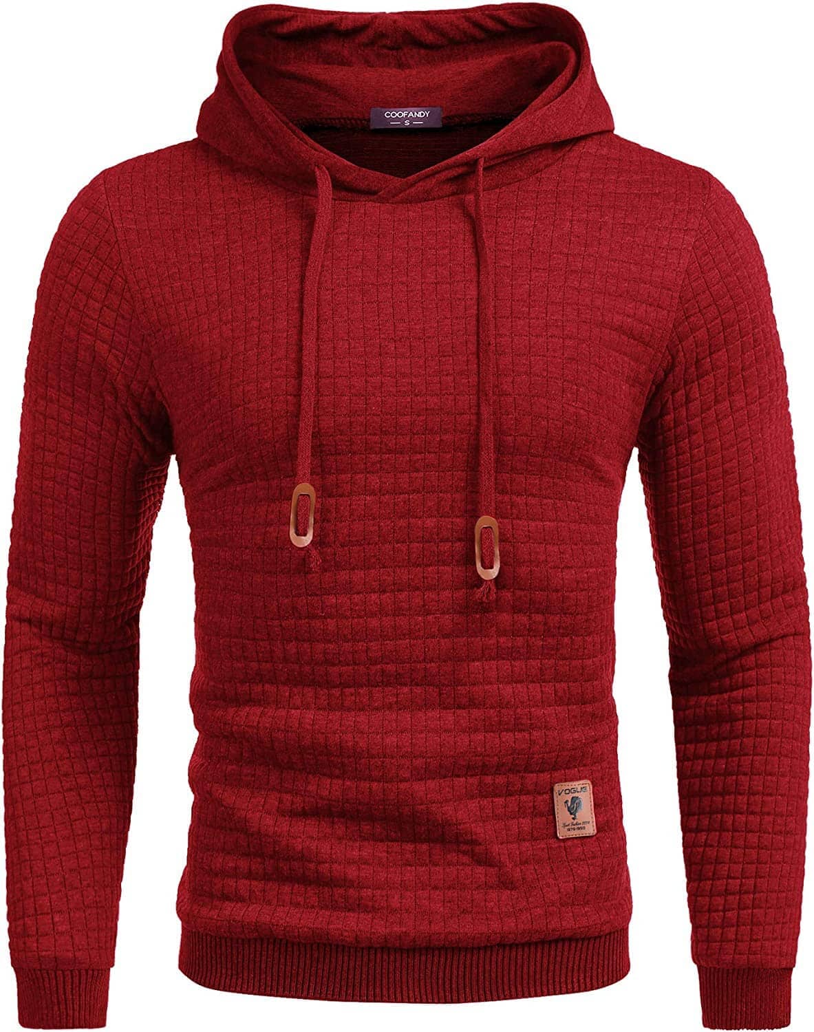 Gym Drawstring Plaid Jacquard Hoodie