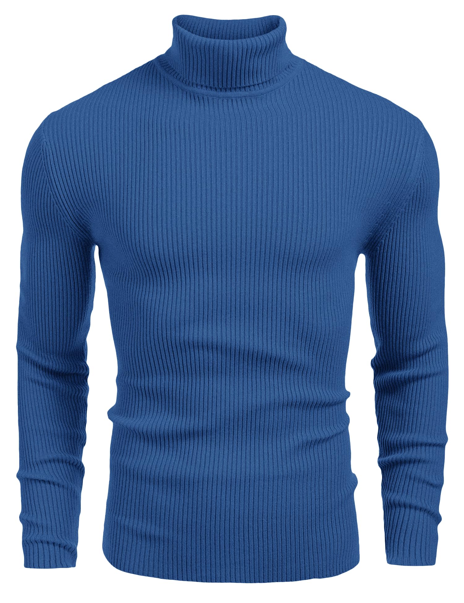 Ribbed Slim Fit Strick Pullover Rollkragen Pullover
