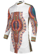 Casual Ethnic Graphic Lang Hemd