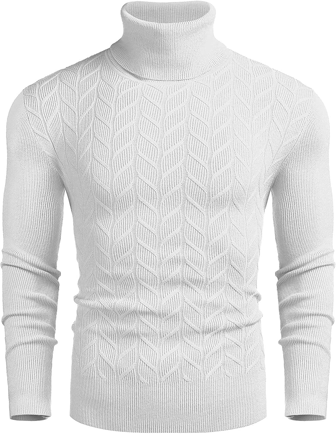 Slim Twist Pattern Rollkragen Strick Pullover