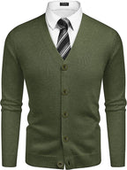 V Neck Lightweight Knopf Down Strick Pullover