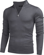 Zip Up Slim Fit Lightweight Pullover Polo Pullover