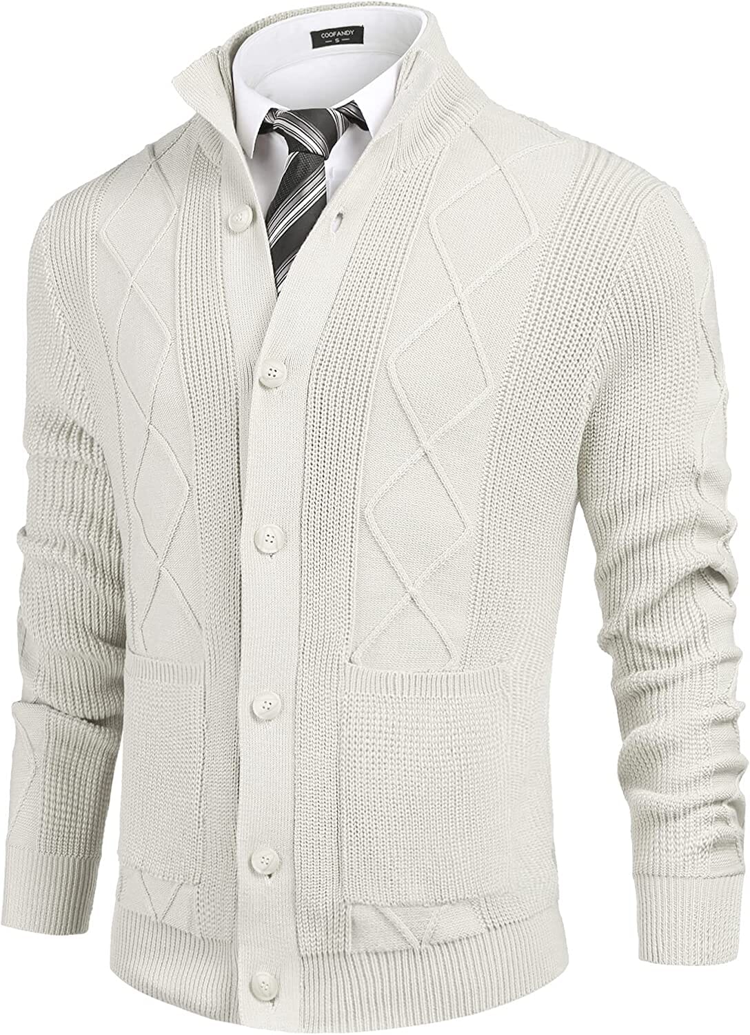 Casual Stand Kragen Knopf Down Cardigan with Pockets