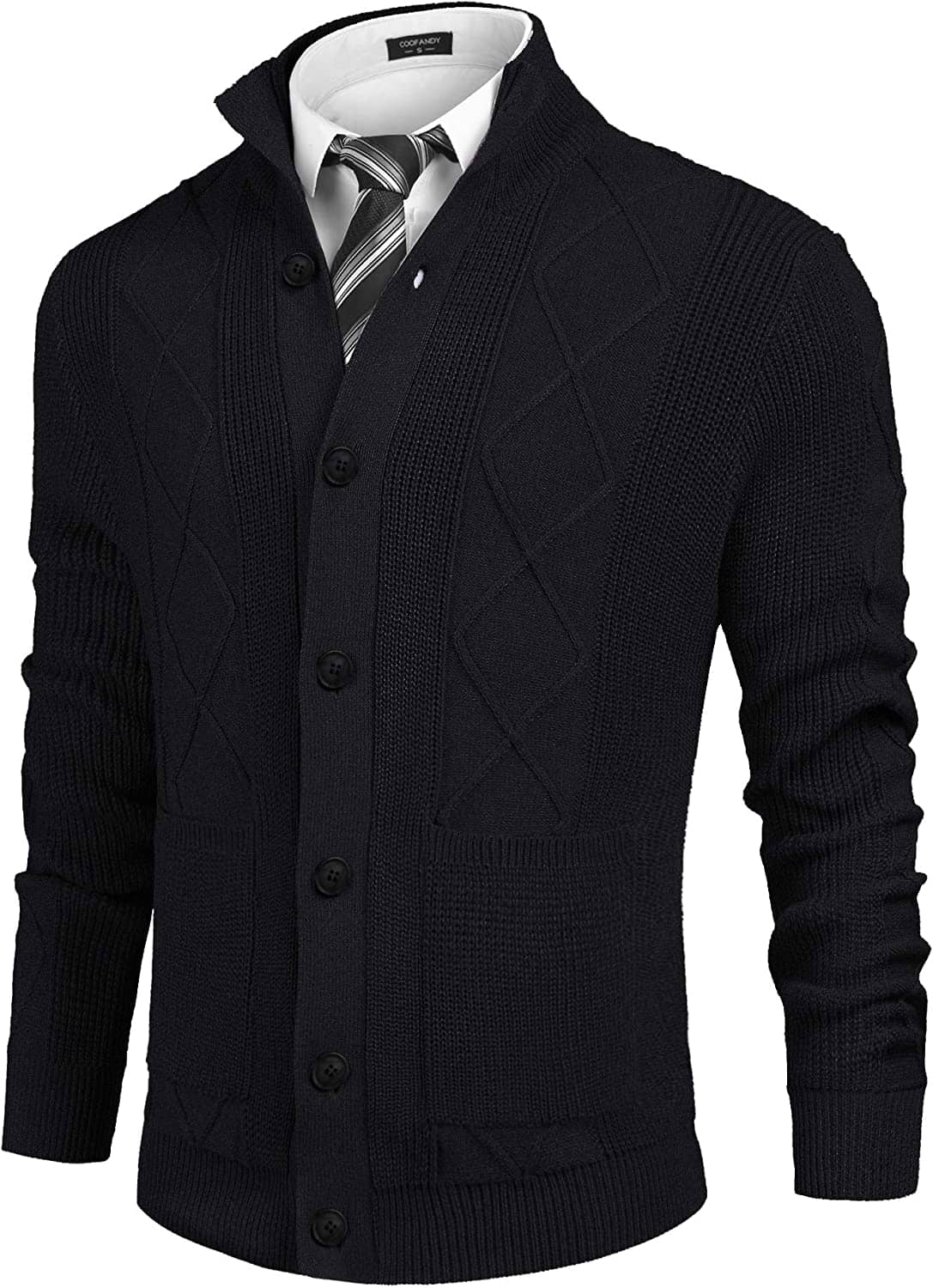 Casual Stand Kragen Knopf Down Cardigan with Pockets