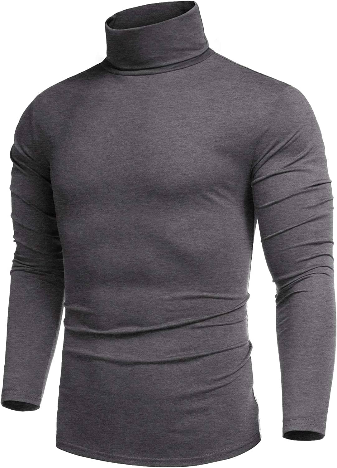 Slim Fit Rollkragen Basic Baumwolle Pullover
