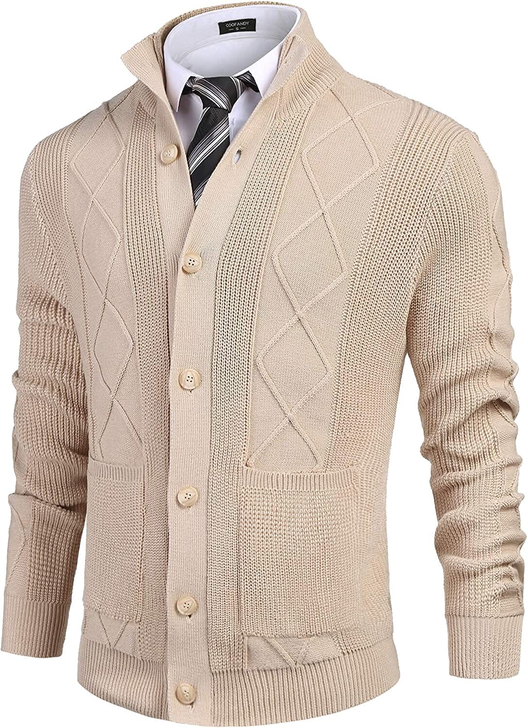 Casual Stand Kragen Knopf Down Cardigan with Pockets