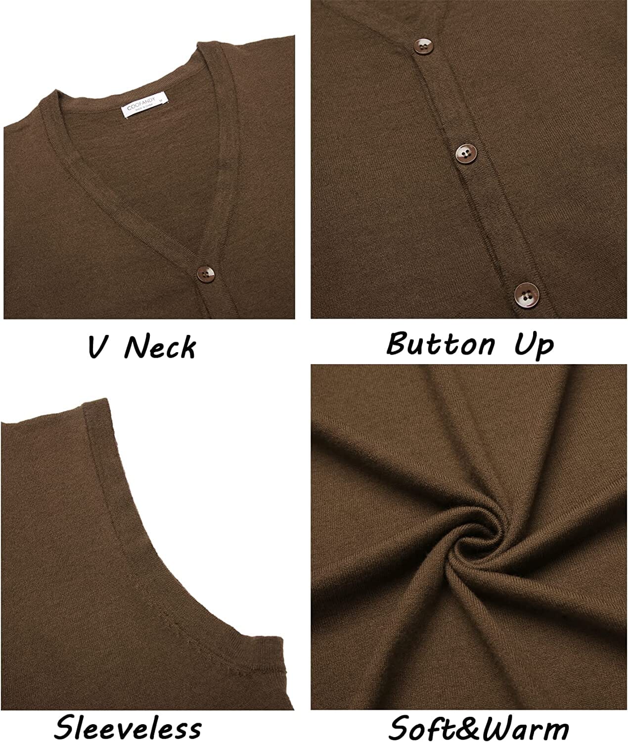 Casual Sleeveless Strick Knopf Cardigan Weste