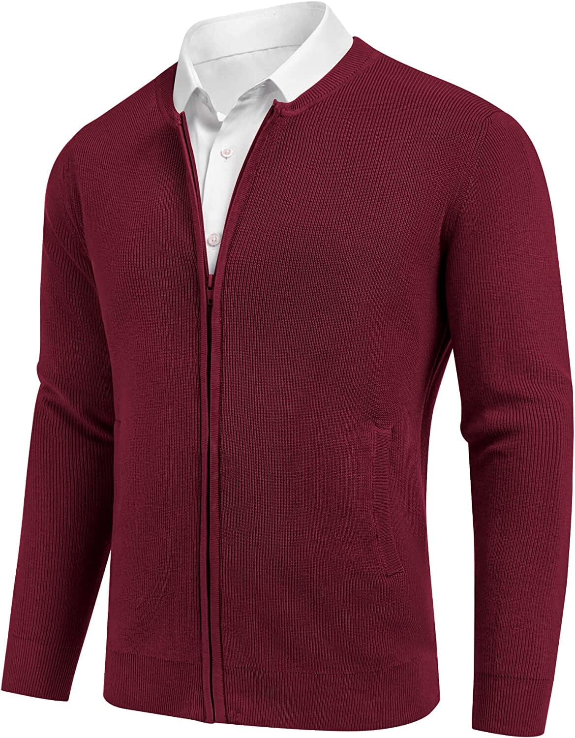 Full Zip Slim Fit Stylish Strick Cardigan Pullover with Pockets