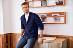 Stand Kragen Knopf Down Strick Cardigan with Pockets
