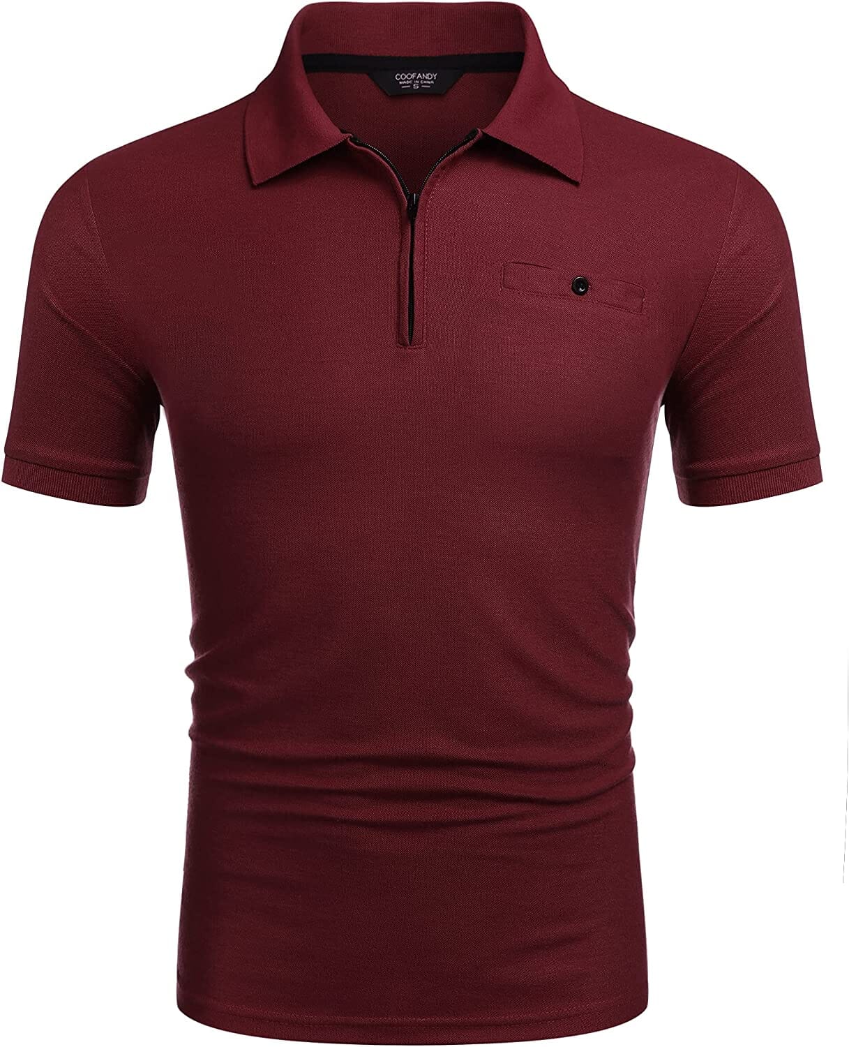 Slim Fit Zipper Polo Golf Hemd