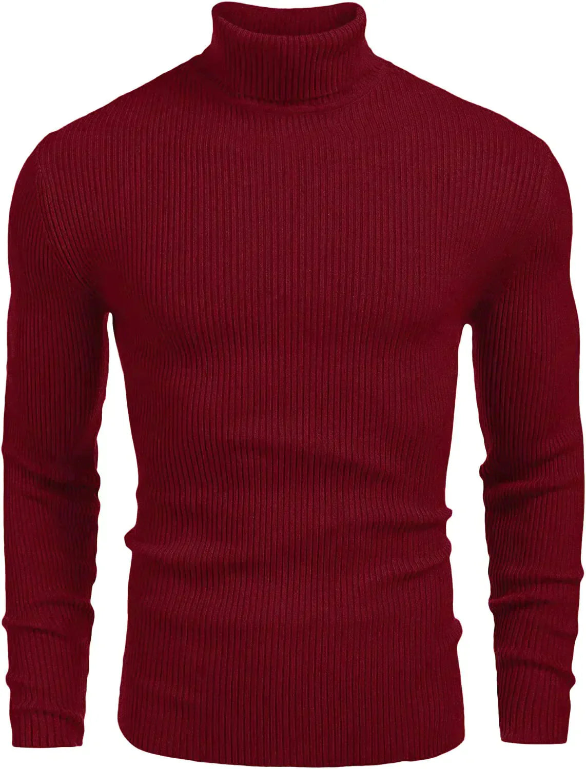 Ribbed Slim Fit Strick Pullover Rollkragen Pullover