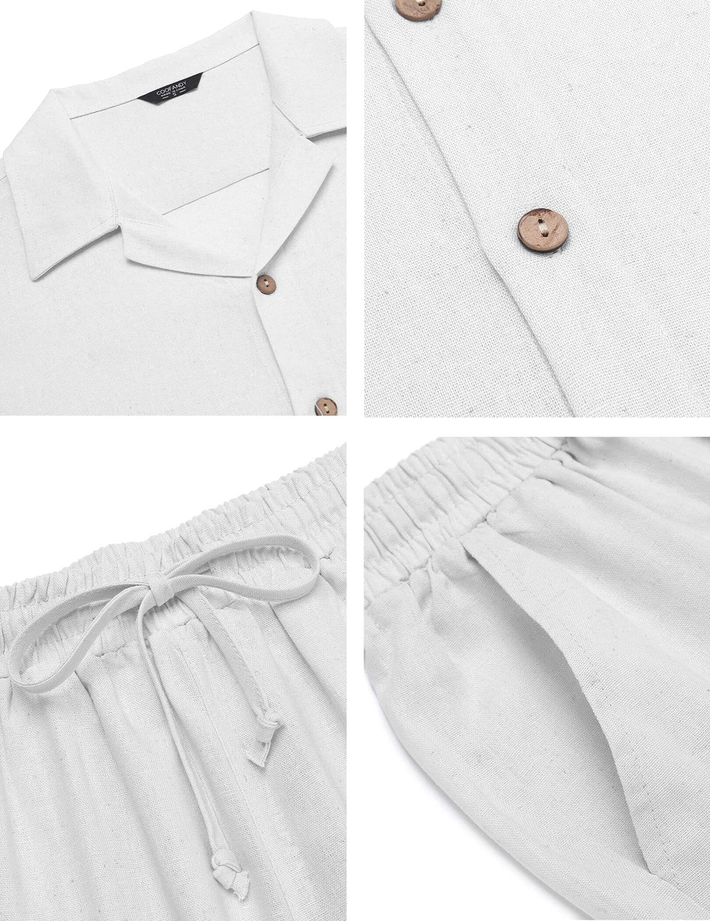 Casual Leinen Stil Strand Hemd Sets