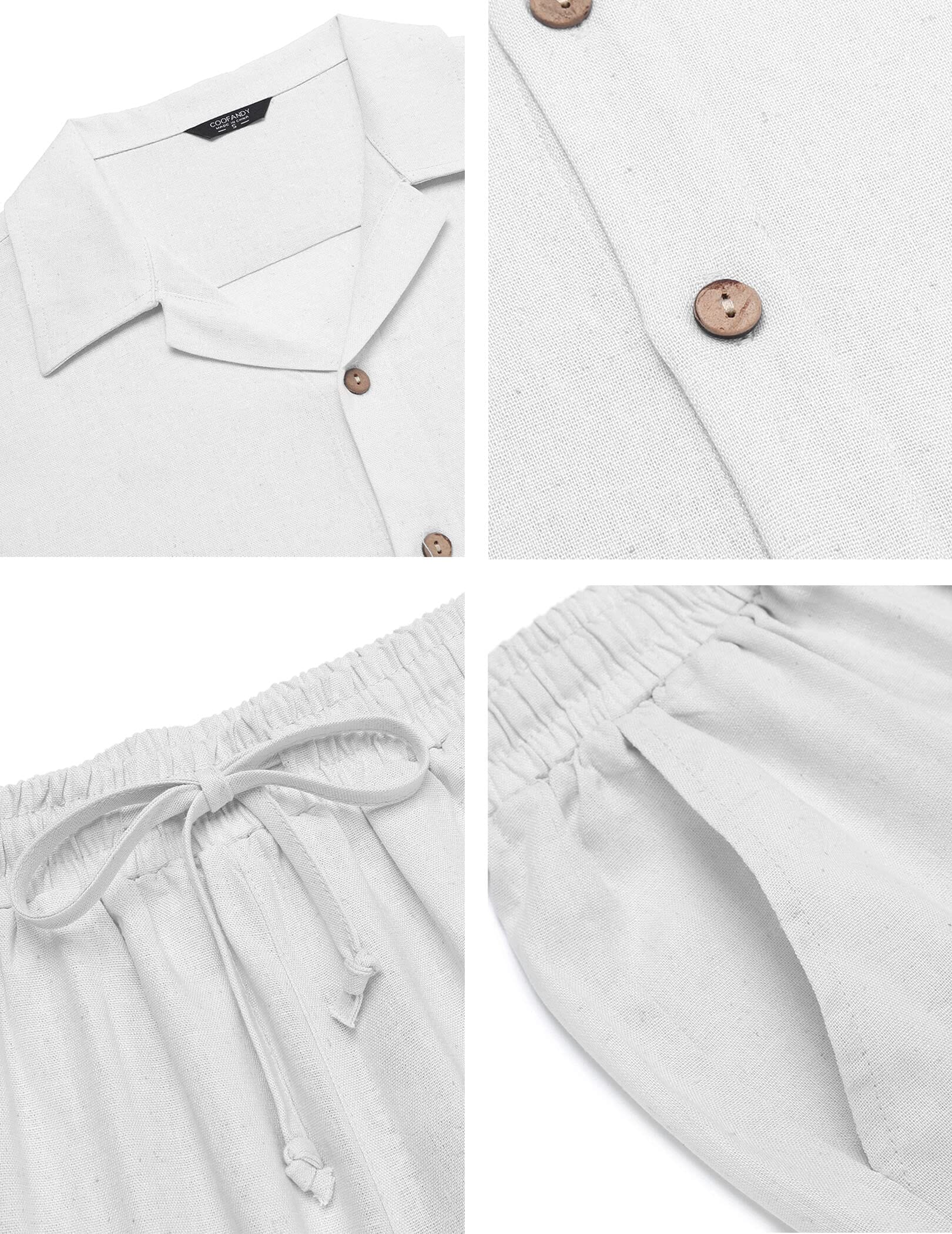 Casual Leinen Stil Strand Hemd Sets