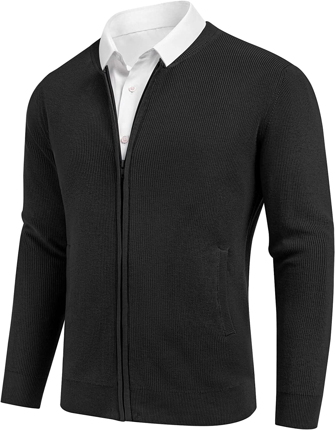 Full Zip Slim Fit Stylish Strick Cardigan Pullover with Pockets