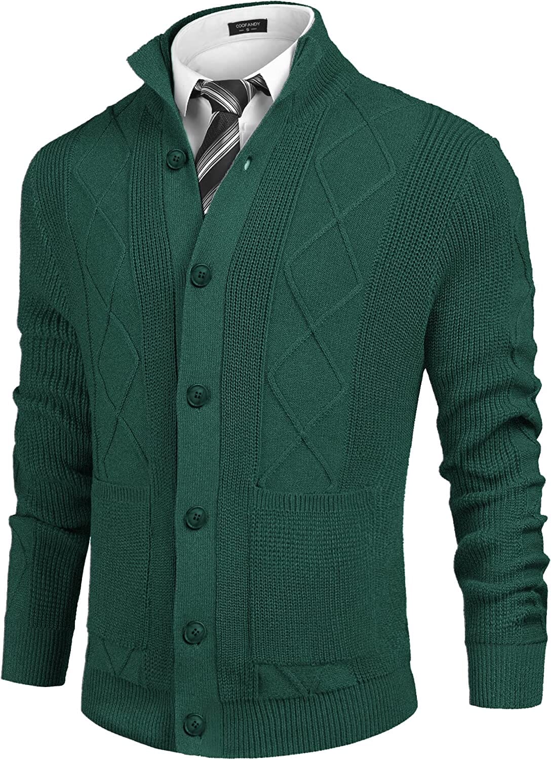 Casual Stand Kragen Knopf Down Cardigan with Pockets