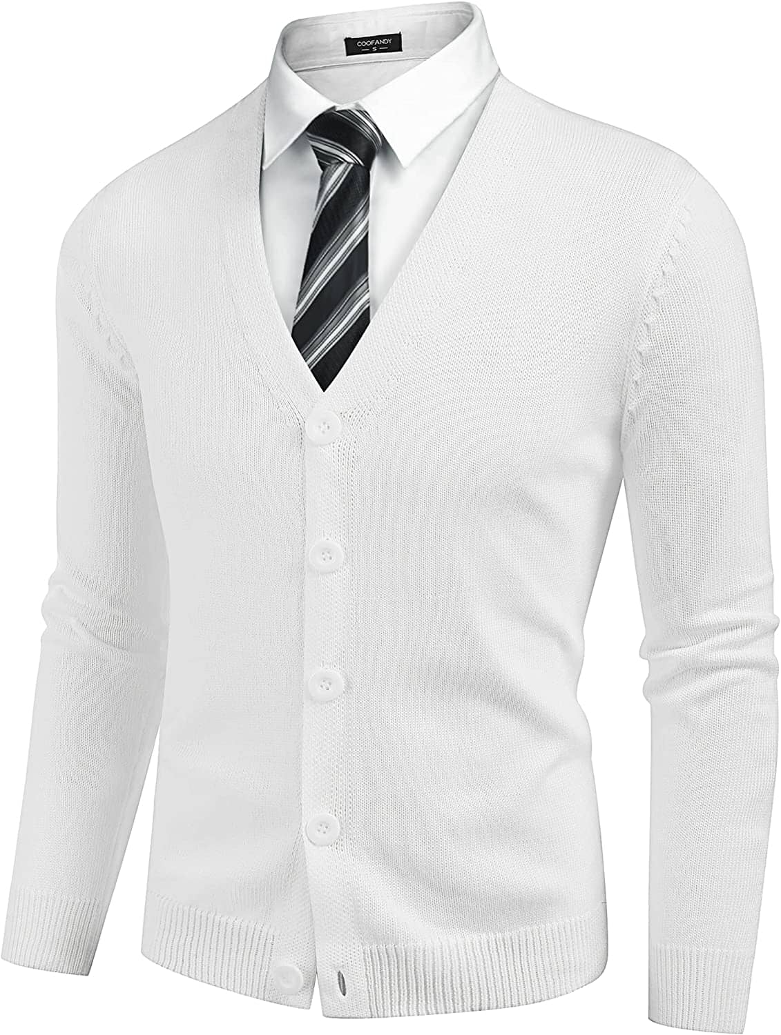 V Neck Lightweight Knopf Down Strick Pullover