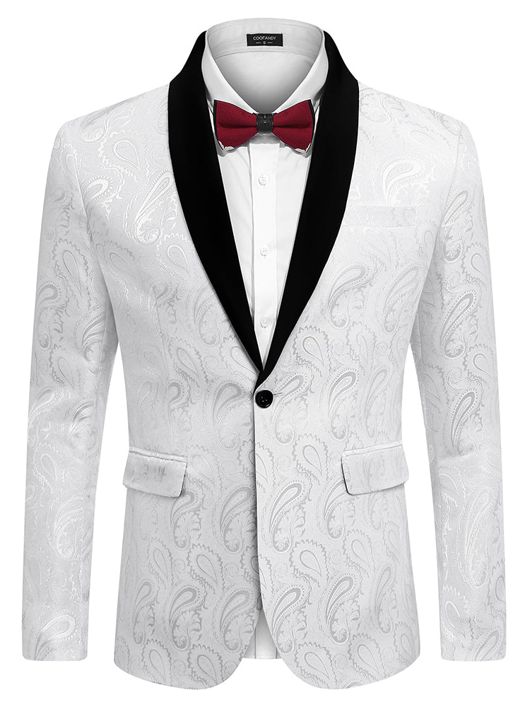 Paisley Schalkragen Lapel Blazer