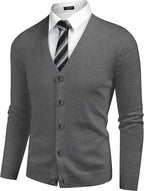 V Neck Lightweight Knopf Down Strick Pullover