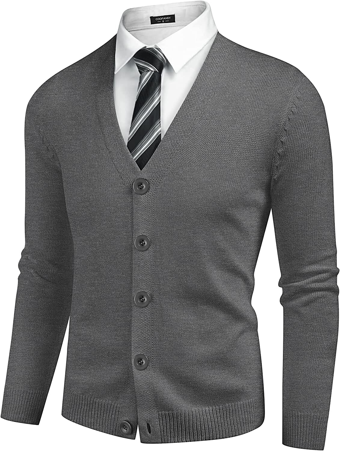V Neck Lightweight Knopf Down Strick Pullover