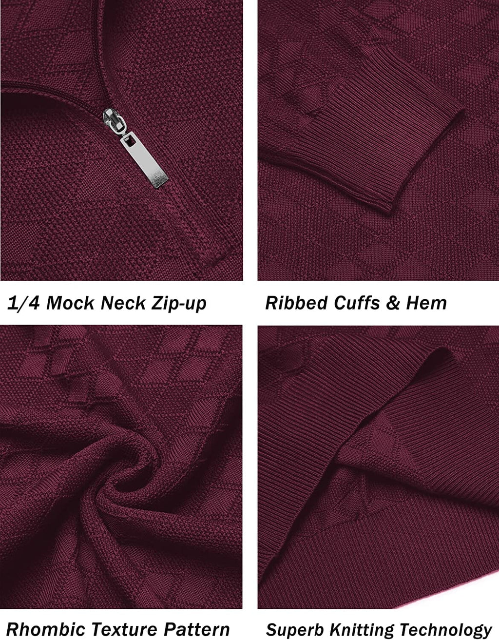 Quarter Zippper Mock Neck Pullover Pullover
