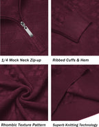 Quarter Zippper Mock Neck Pullover Pullover