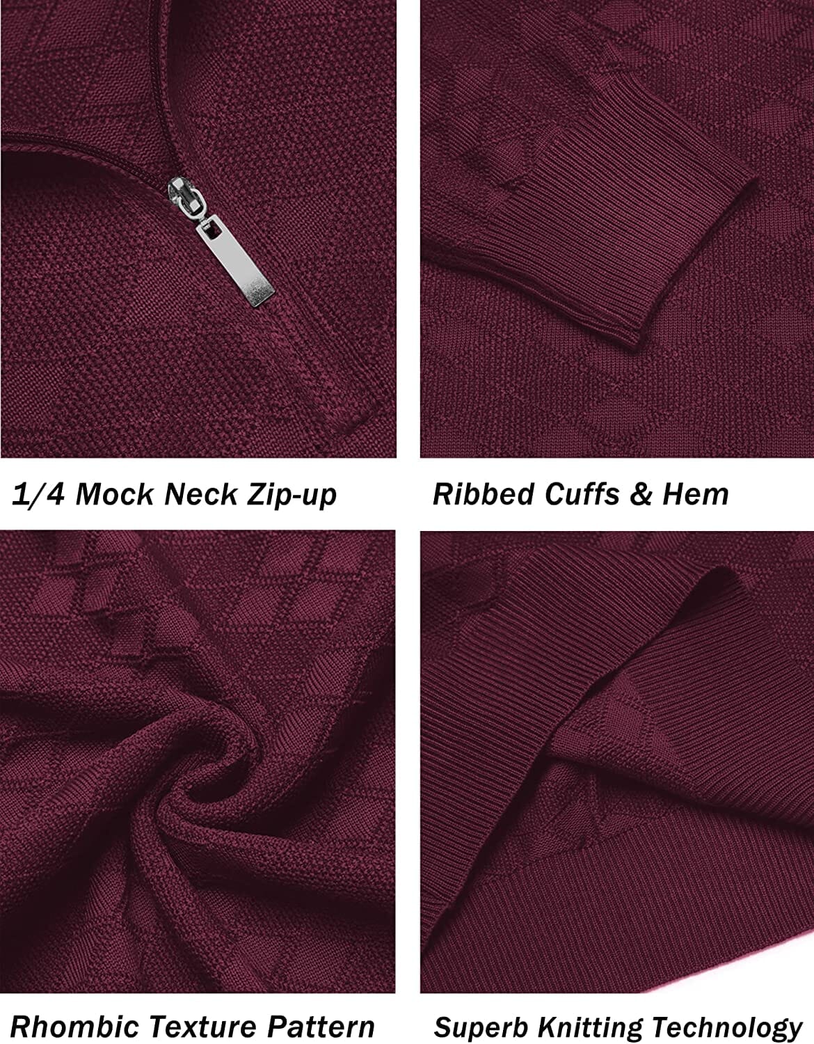 Quarter Zippper Mock Neck Pullover Pullover