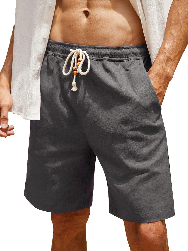 Casual Elastische Waist Leinen Holiday Shorts