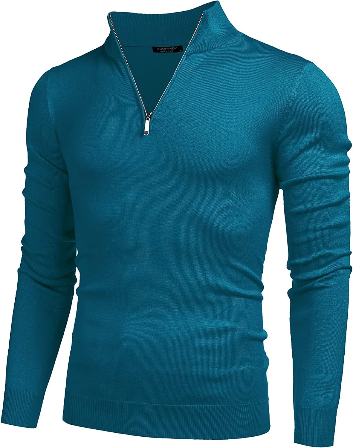 Zip Up Slim Fit Lightweight Pullover Polo Pullover