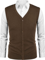 Casual Sleeveless Strick Knopf Cardigan Weste