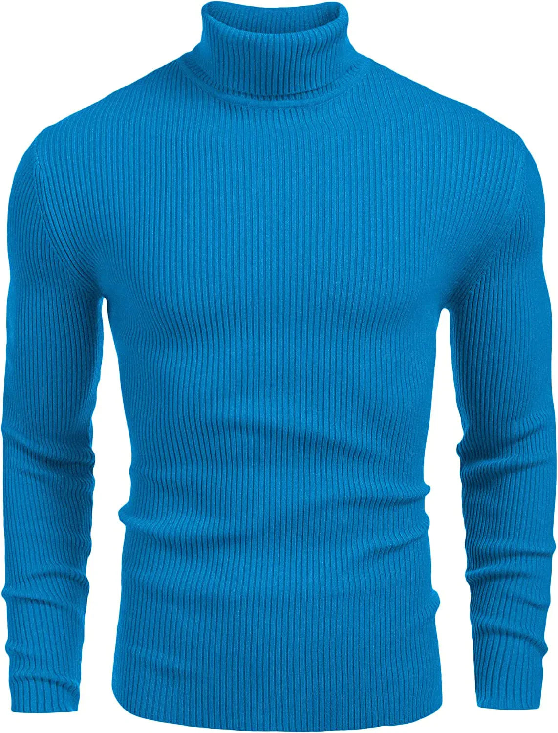 Ribbed Slim Fit Strick Pullover Rollkragen Pullover