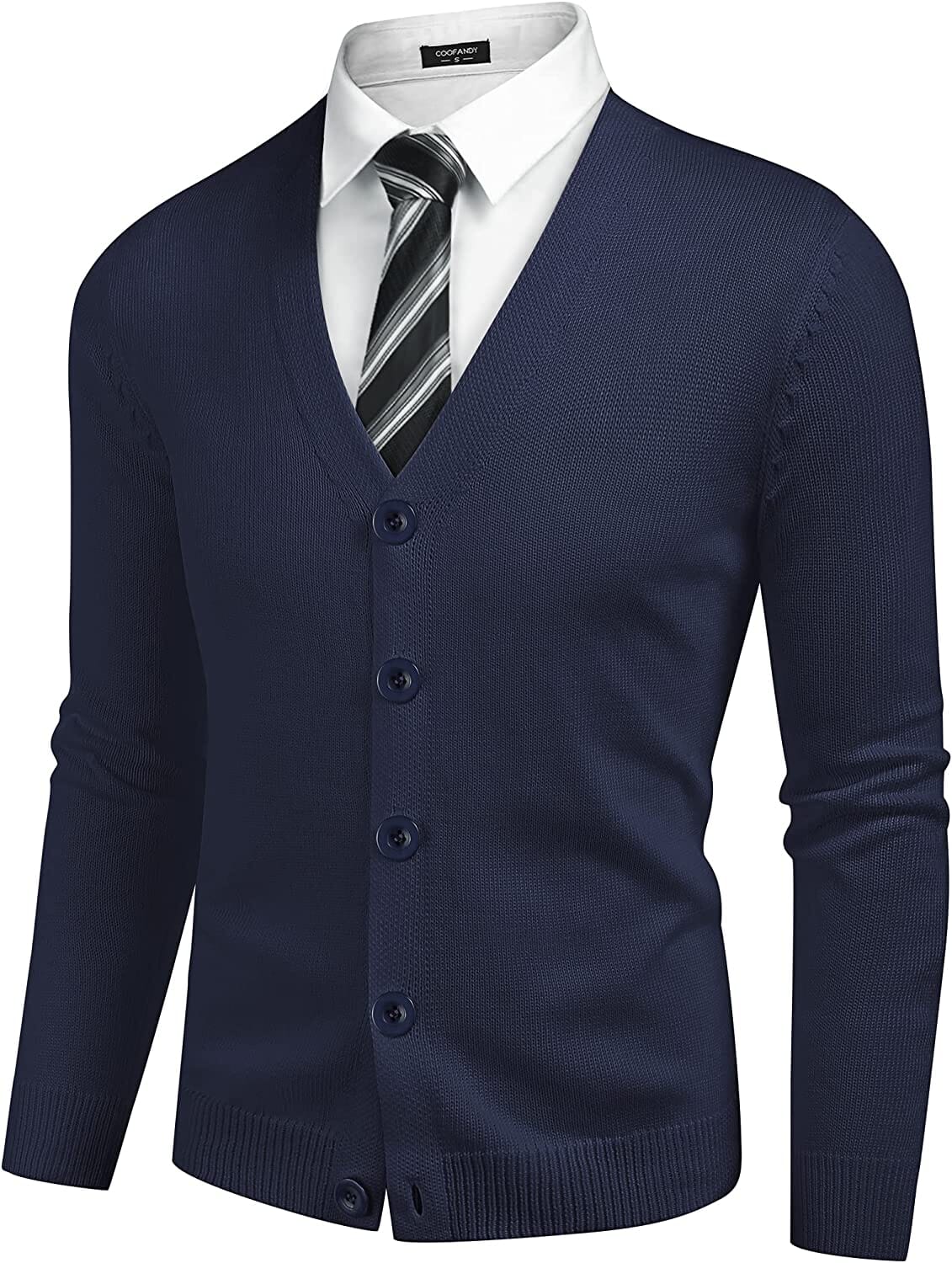 V Neck Lightweight Knopf Down Strick Pullover