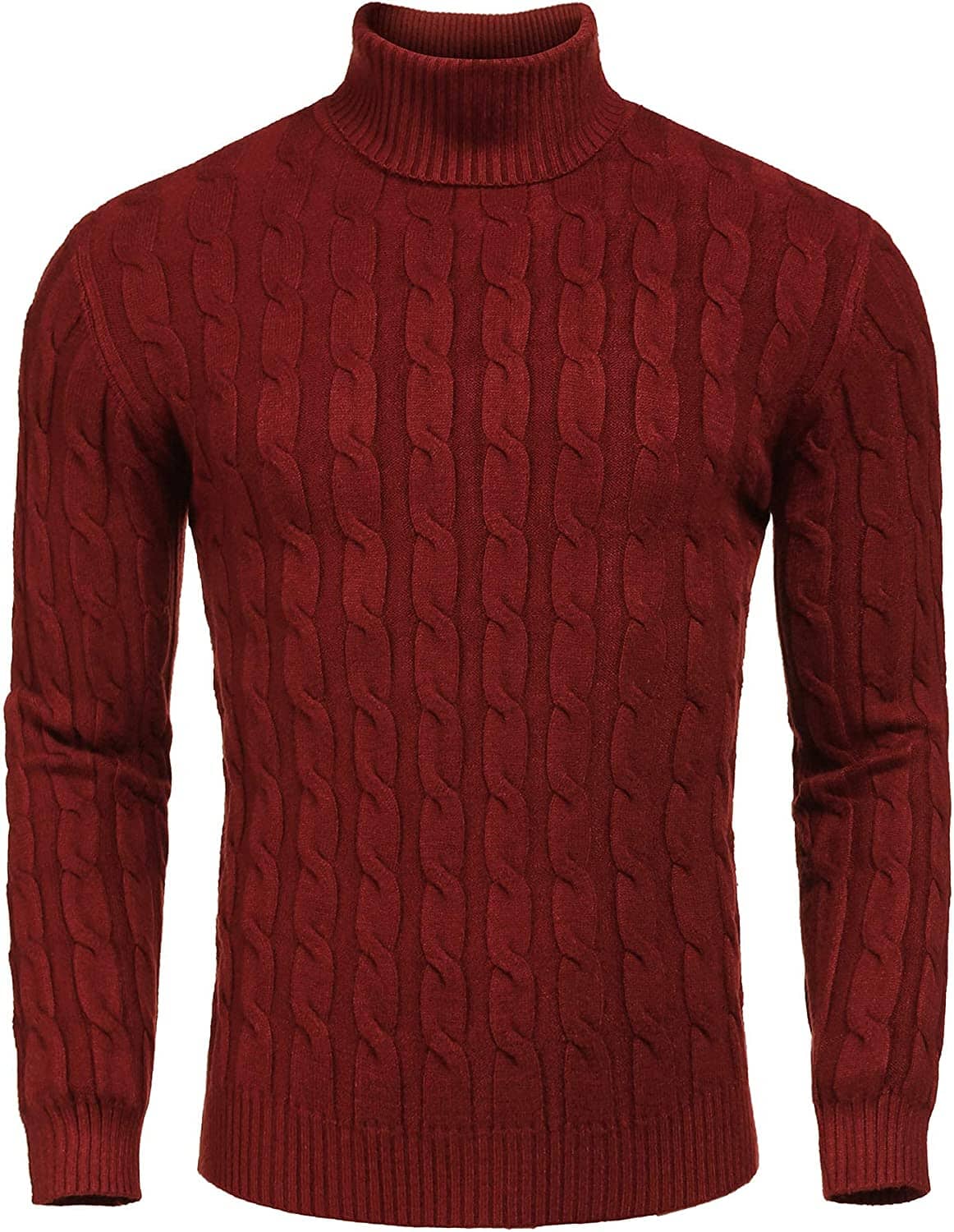 Slim Fit Rollkragen Twisted Strick Pullover Pullover