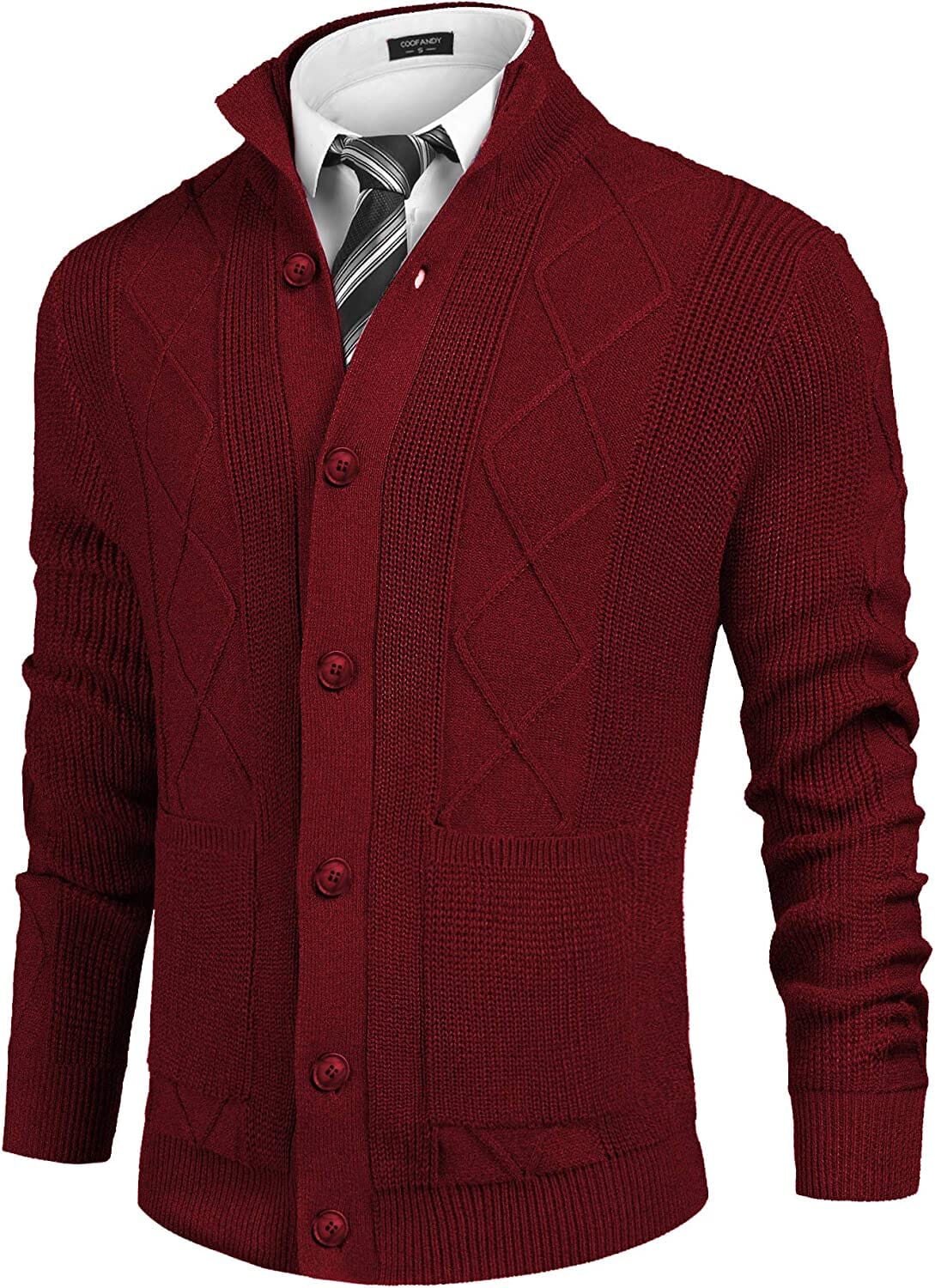 Casual Stand Kragen Knopf Down Cardigan with Pockets