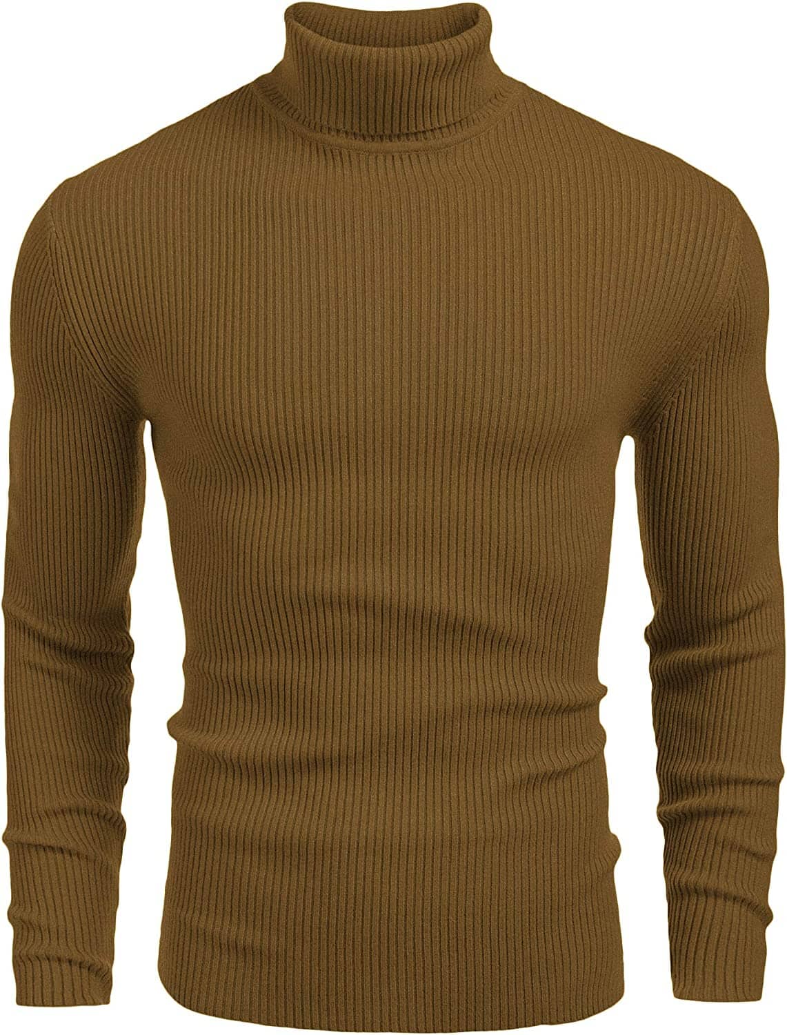 Ribbed Slim Fit Strick Pullover Rollkragen Pullover