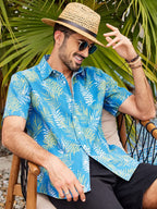 Casual Leinen Blend Printed Hemd